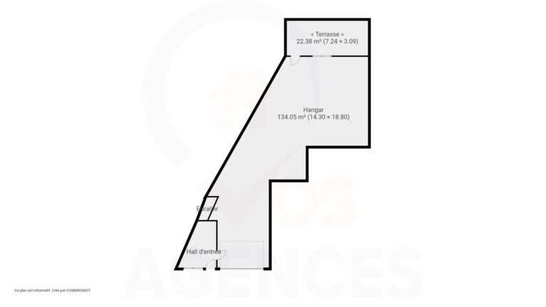 Condrogest - Appartement + entrepôt de 130 m² à vendre au centre de Ciney