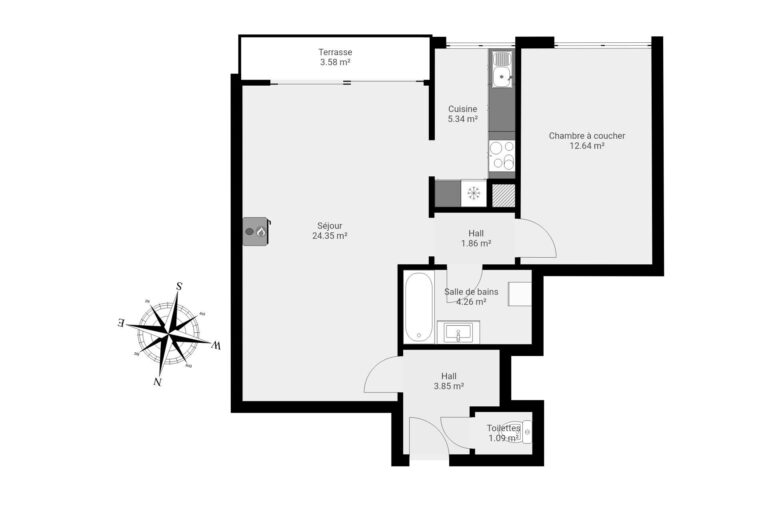 Condrogest - Appartement entièrement rénové 1 chambre à louer à Bomal