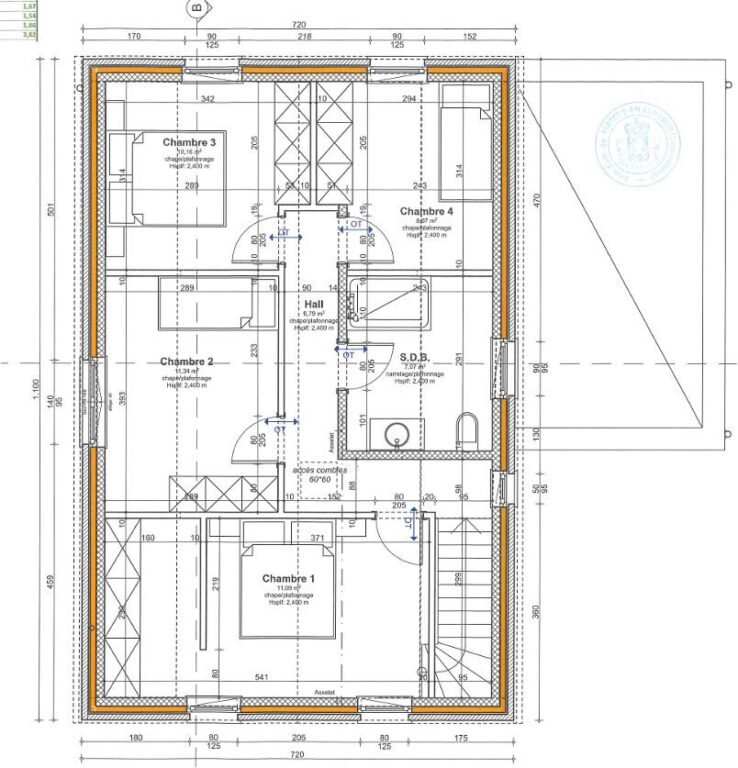 Condrogest - Maison neuve 4 façades à Humain – clé sur porte