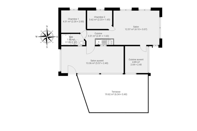 Condrogest - Caravane résidentielle 2 chambres à vendre à Hastière