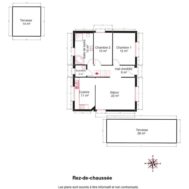 Condrogest - Maison de plain-pied 4 chambres à vendre à Inzemont
